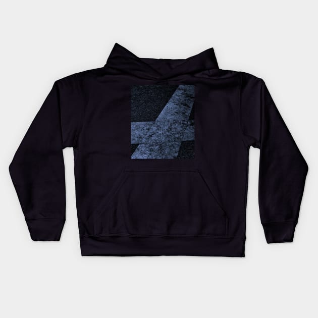 Charcoal grey intersecting lines Kids Hoodie by stevepaint